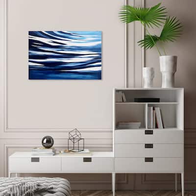 Wynwood Studio Nautical and Coastal Ripples on the Surface Blue and Nautical & Coastal Wall Art Canvas Print