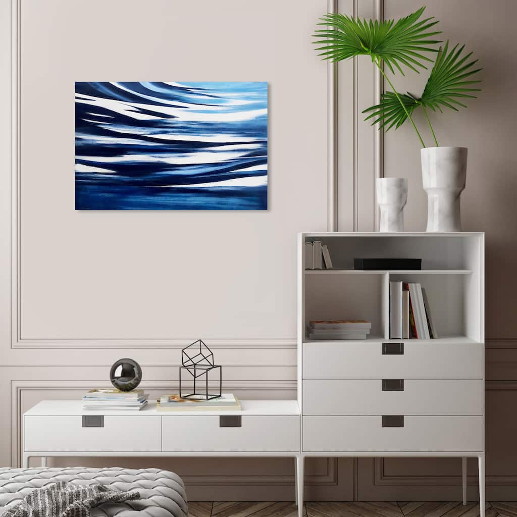Wynwood Studio Nautical and Coastal Ripples on the Surface Blue and Nautical & Coastal Wall Art Canvas Print