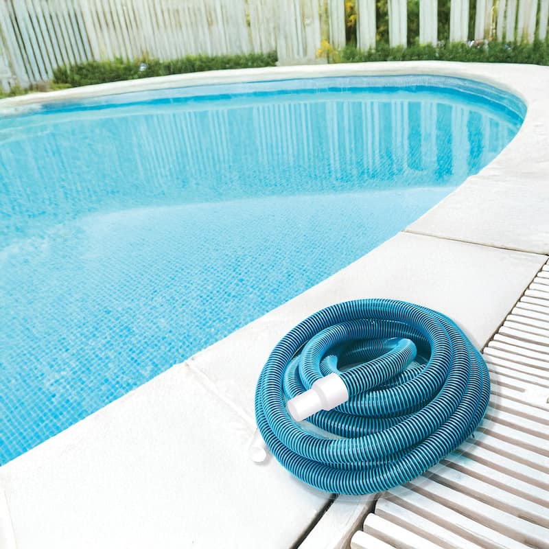 40' Blue Hydro Tools Vacuum Swimming Pool Hose with Swivel Cuff