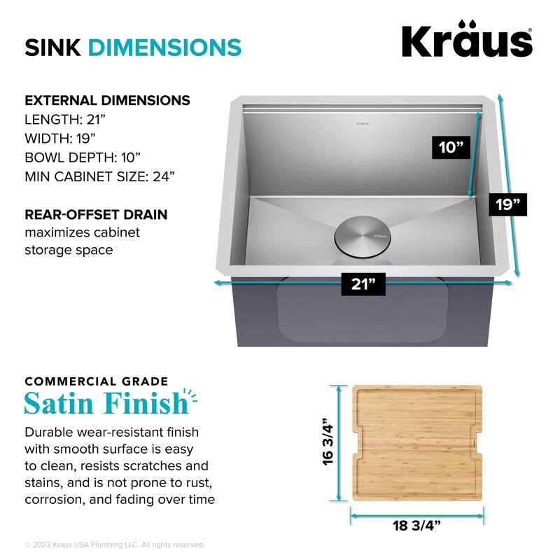 KRAUS Kore Workstation Undermount Stainless Steel Kitchen Sink