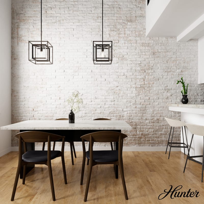 Hunter Doherty Convertible Pendant/ Semi-Flushmount - Kitchen Island, Entry, Dining - Industrial, Contemporary, Transitional