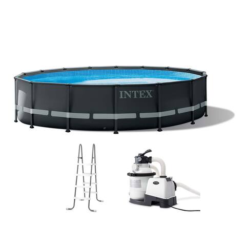 Intex Ultra XTR 16ft x 48in Outdoor Frame Above Ground Swimming Pool Set w/ Pump