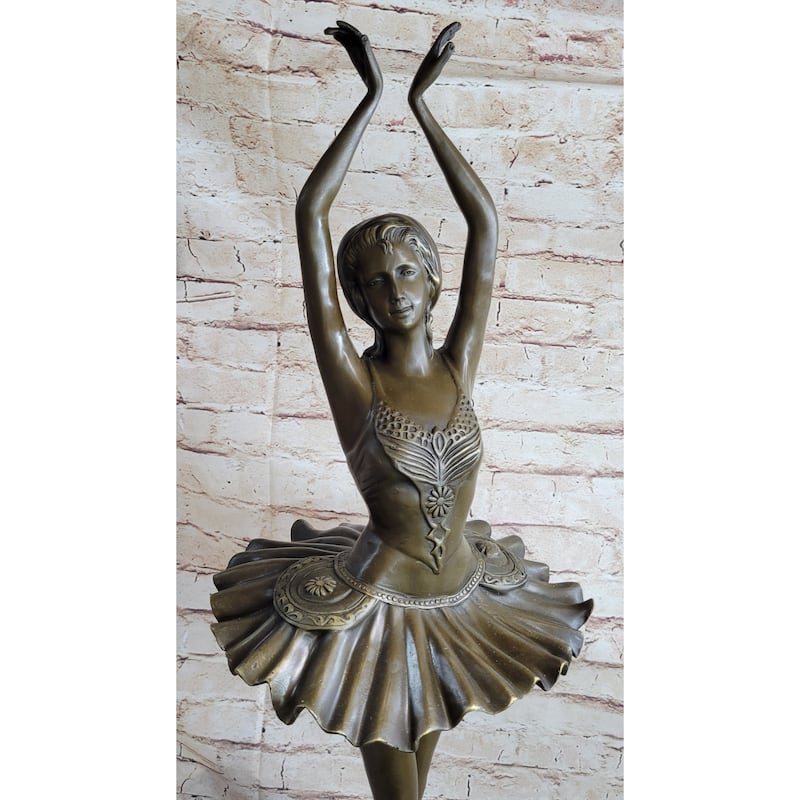 Ballerina Ballet Dancer Bronze Statue Sculpture Signed Collect 33 Inches X 10 Inches