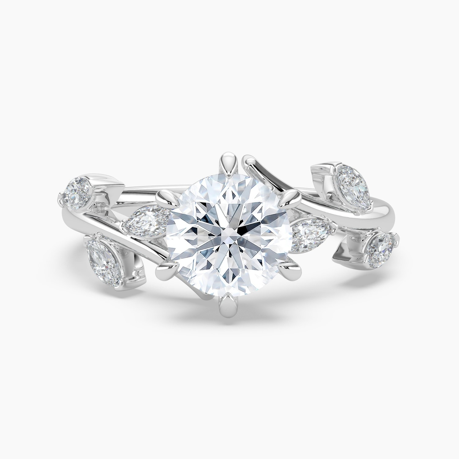 Auriya 14K Gold Lab Grown Diamond Round Bypass Vine Engagement Ring 1.37 - 5.37ct. tw. (E-F, VS)