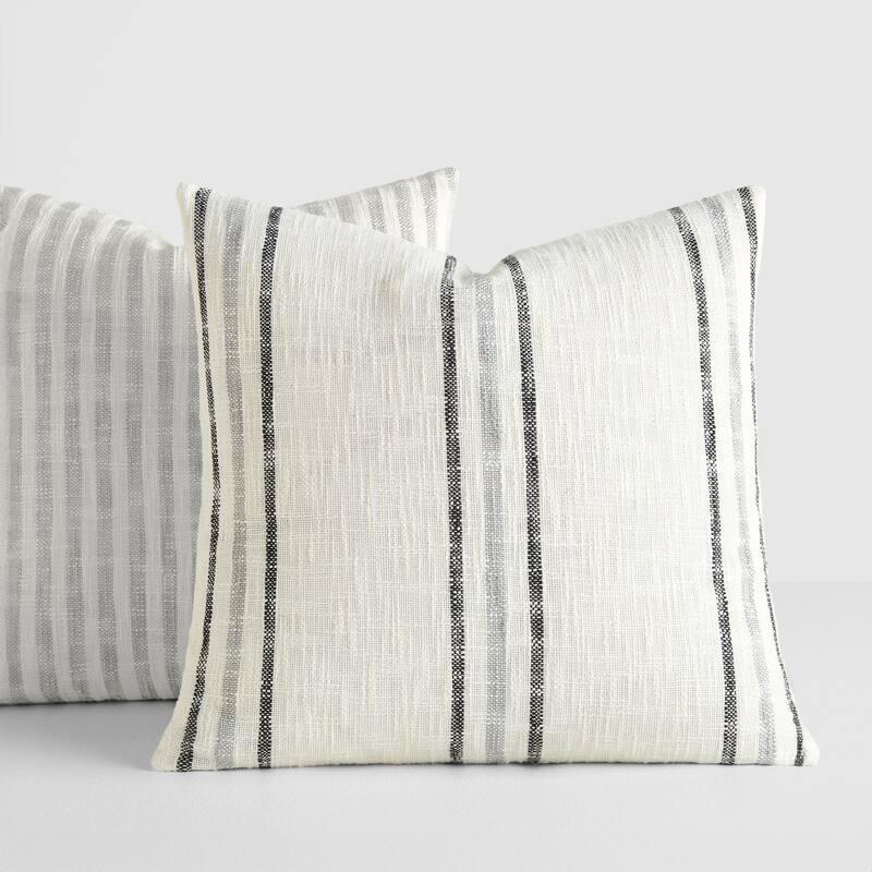 2-Pack Yarn-Dyed Patterns Decor Throw Pillows in Yarn-Dyed Bengal Stripe / Yarn-Dyed Framed Stripe