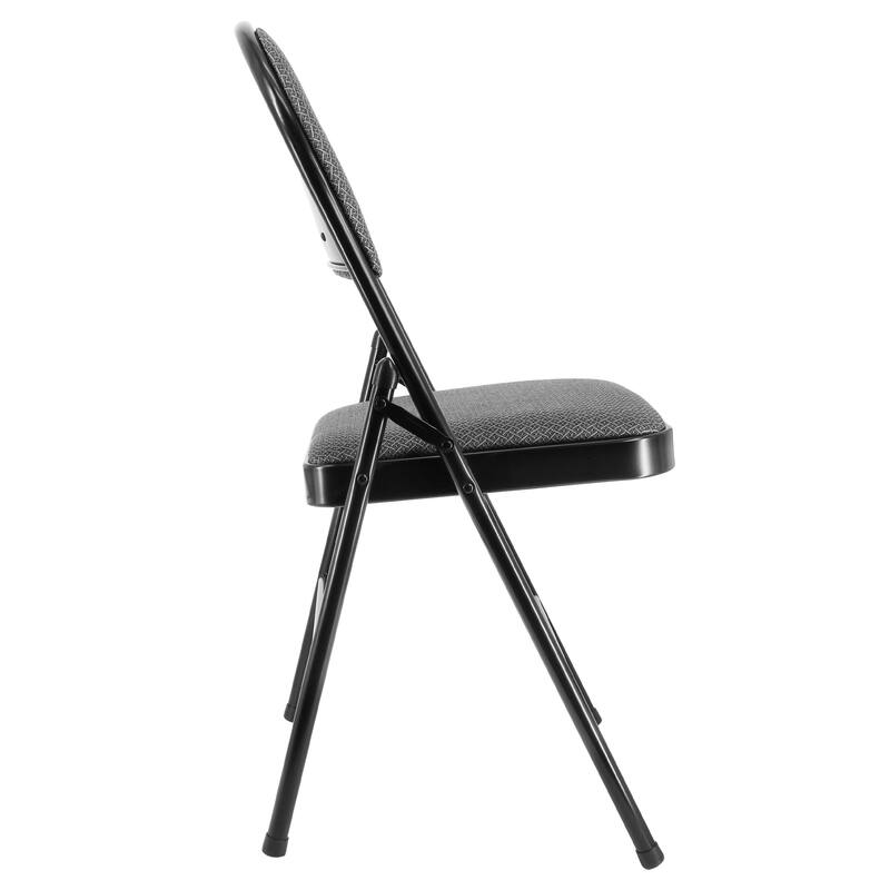 4 Piece Metal Folding Chair with Padded Seats and Top Handle in Gray