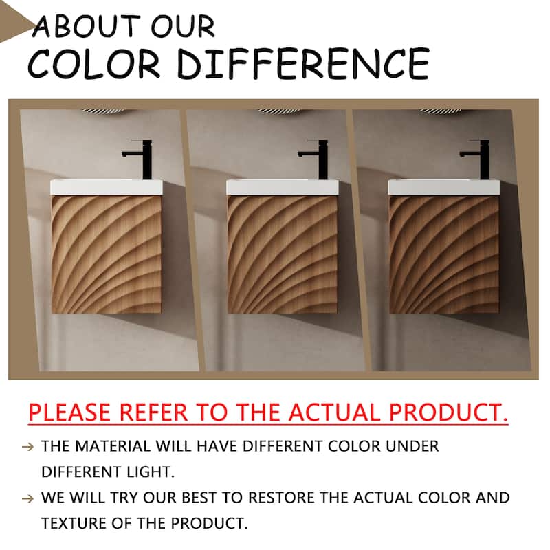 18.5" Wall-Mounted Bathroom Vanity with Resin Sink, Soft Closed Single Door