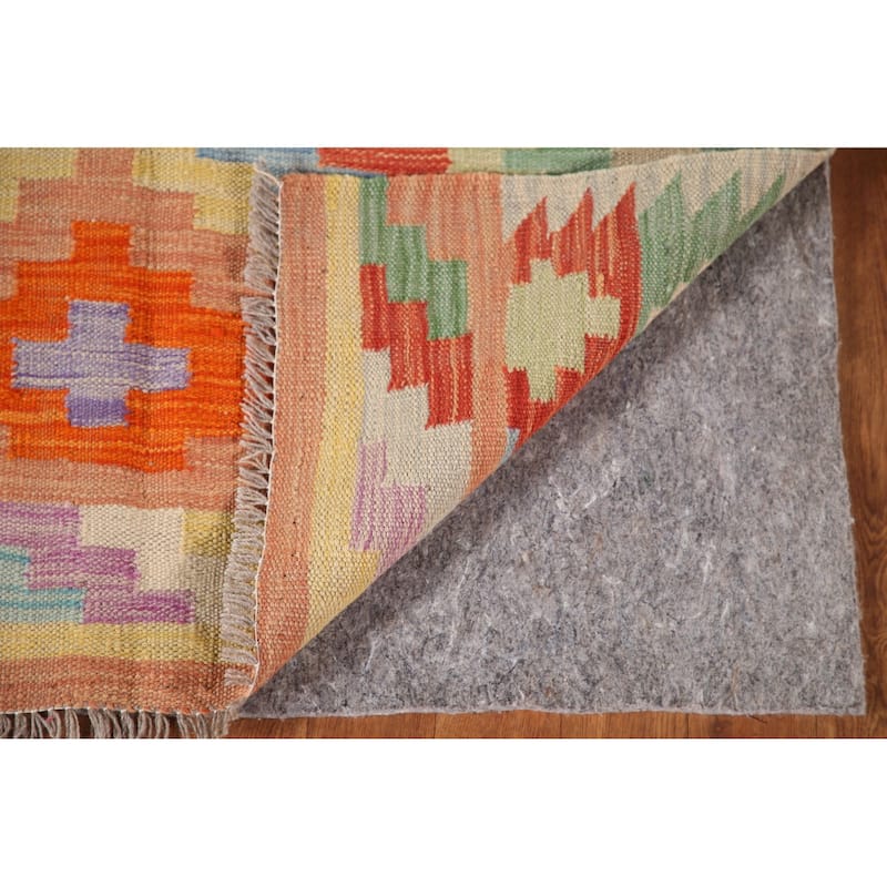 Southwestern Kilim Oriental Accent Rug Hand-Woven Wool Carpet - 3'2"x 5'0"