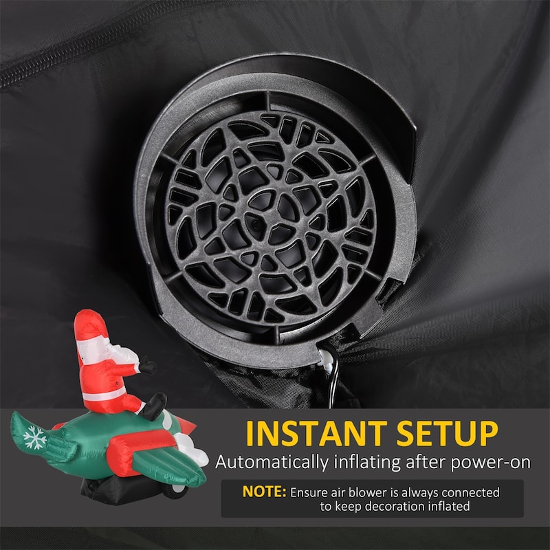Christmas Inflatable Decoration Santa Claus on Plane with LED Lights Indoor Outdoor Display