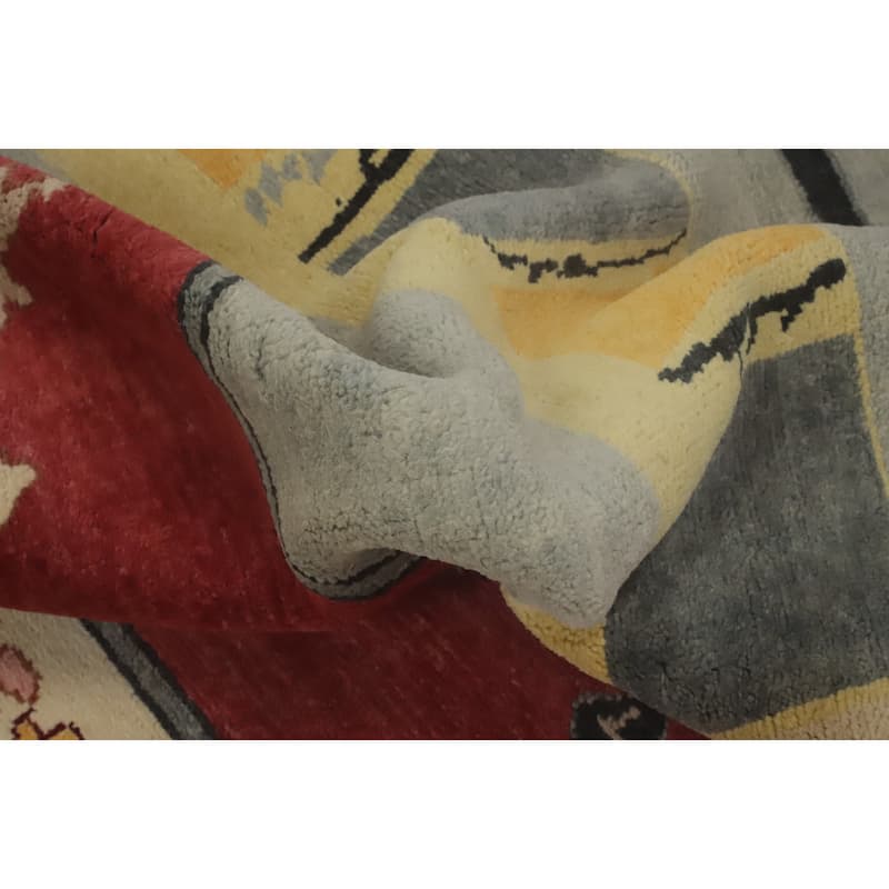 Square Wool Gabbeh Vegetable Dye Large Rug Handmade Wool Carpet - 12' 4'' X 12' 3''
