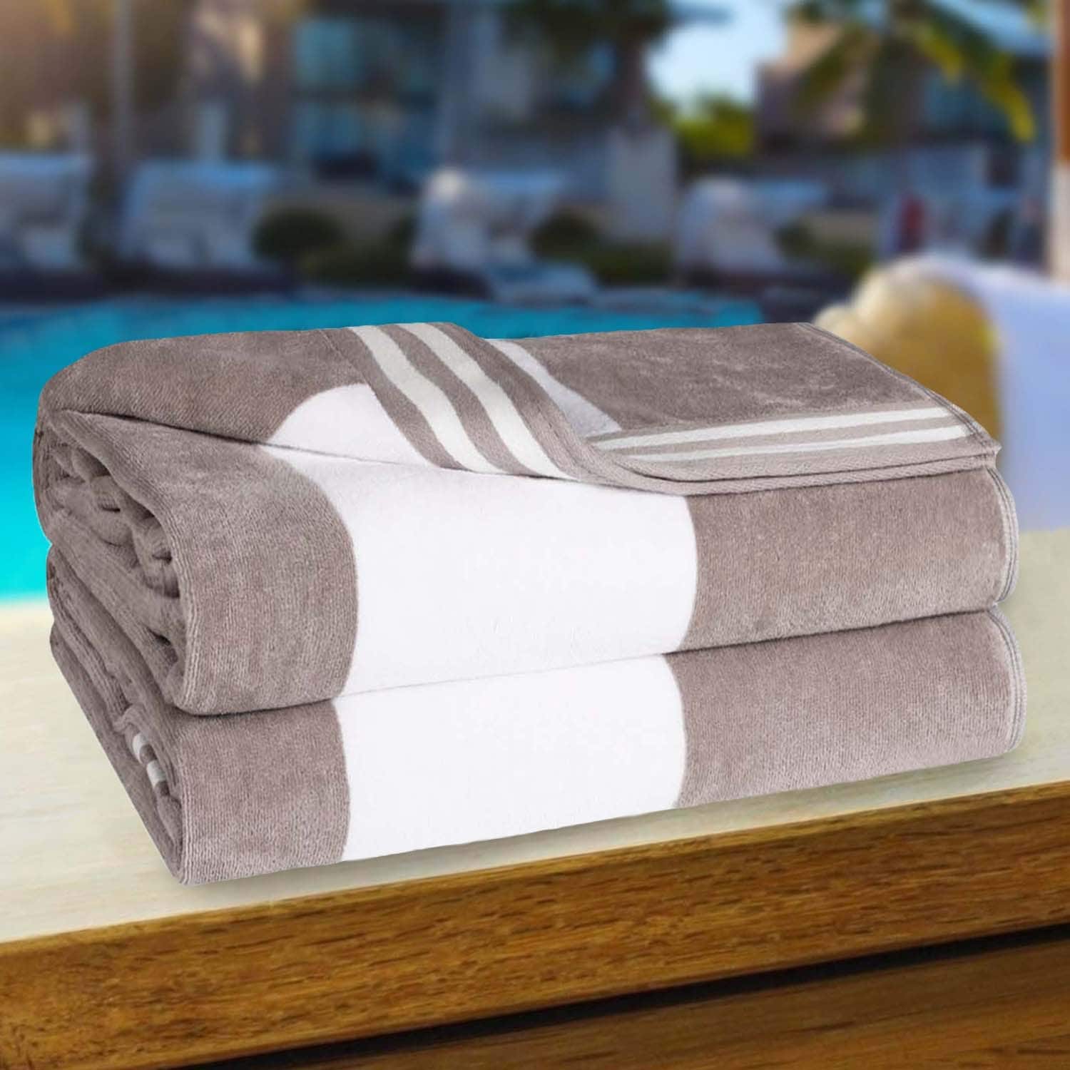 Cabana Stripe Oversized Cotton Beach 2 Piece Towel Set by - Picture 29 of 54