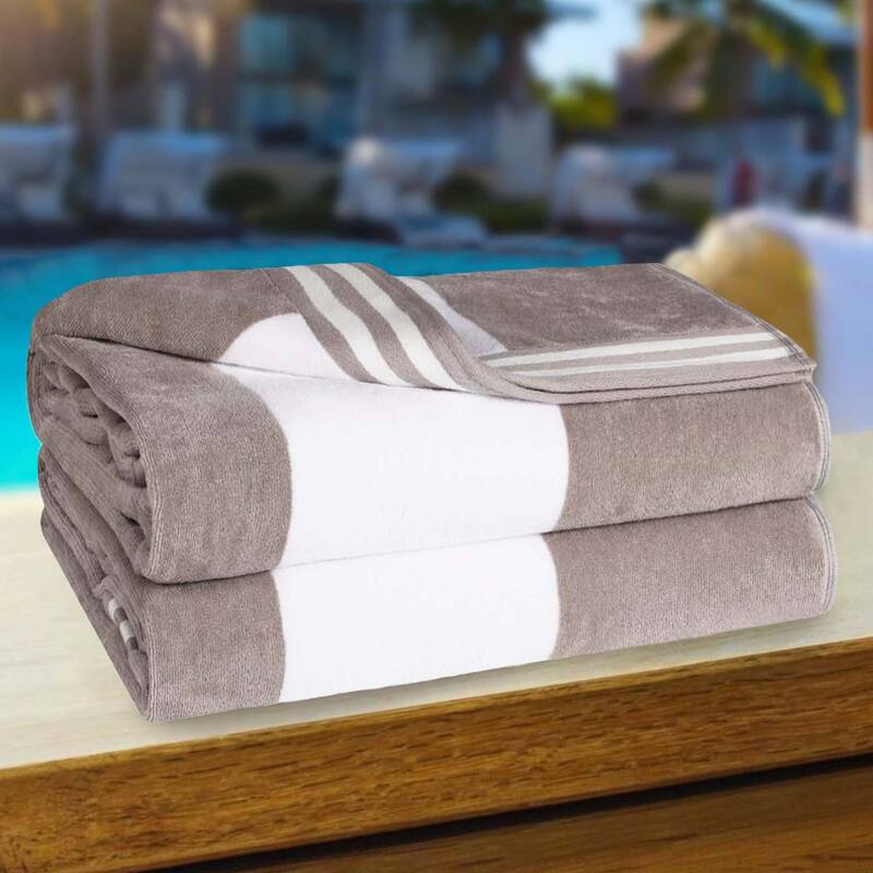 Cabana Stripe Oversized Cotton Beach 2 Piece Towel Set by Superior