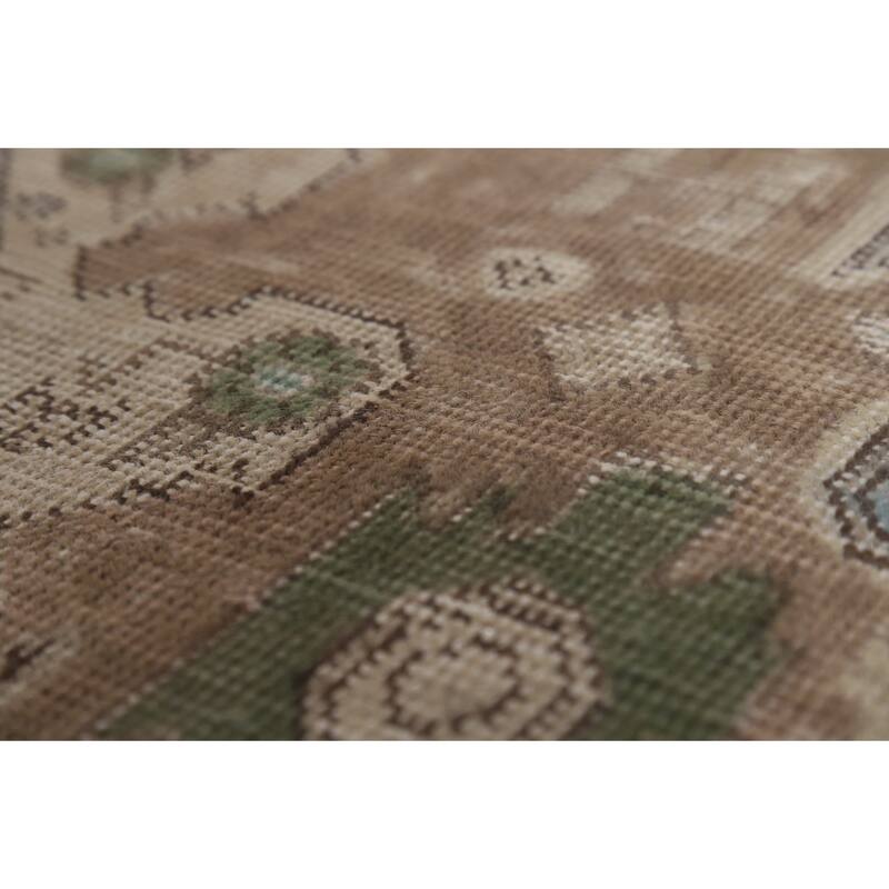 Geometric Blue Tabriz Persian Area Rug Oriental Handmade Wool Carpet - 6'5"x 9'5"