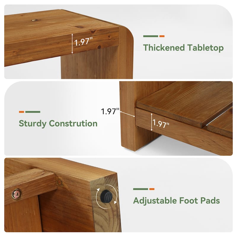 59" TV Stand for 55/60/65-Inch TVs, Solid Wood TV Console with Storage Shelf