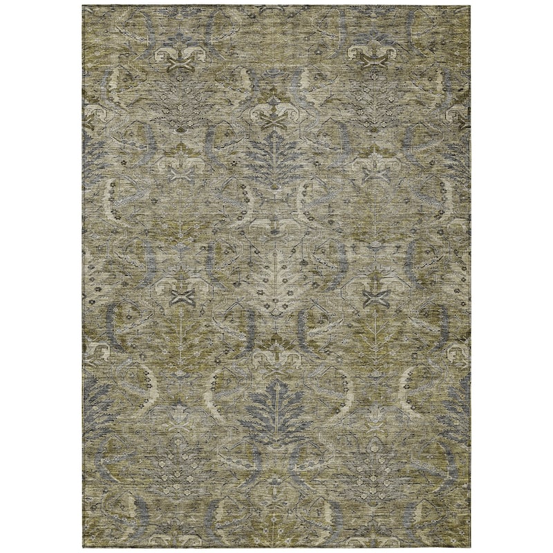 HomeRoots Damask Transitional Rectangle Outdoor Rug