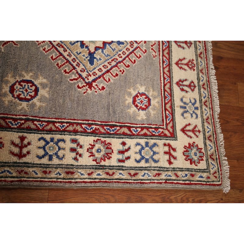 Geometric Kazak Runner Rug Handmade Hallway Wool Carpet - 2'8" x 19'5"