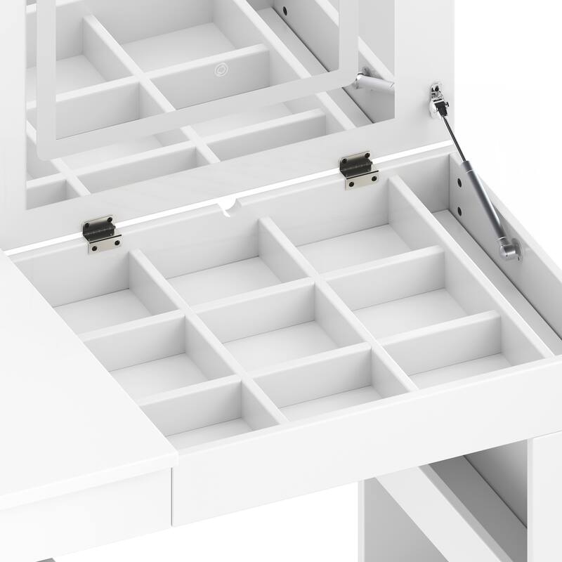 Vanity Desk with Mirror and Lights