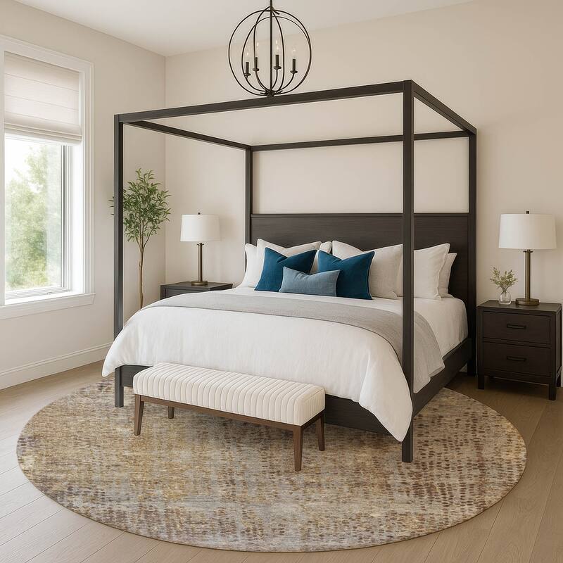 Premium Washable Super Soft Modern Imprints Mayfield Rug - Brown - 8' x 8'