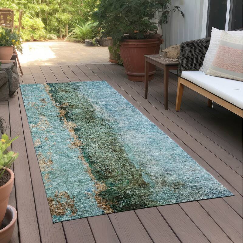 Machine Washable Indoor/ Outdoor Chantille Modern Contemporary Rug
