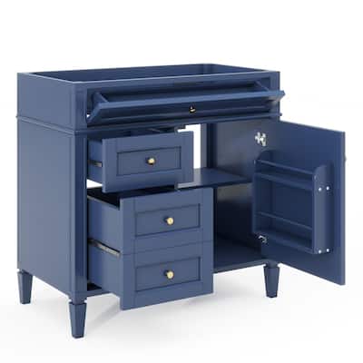 (Base Only)Modern Bathroom Storage Vanity Base with 2 Drawers and a Tip-out Drawer