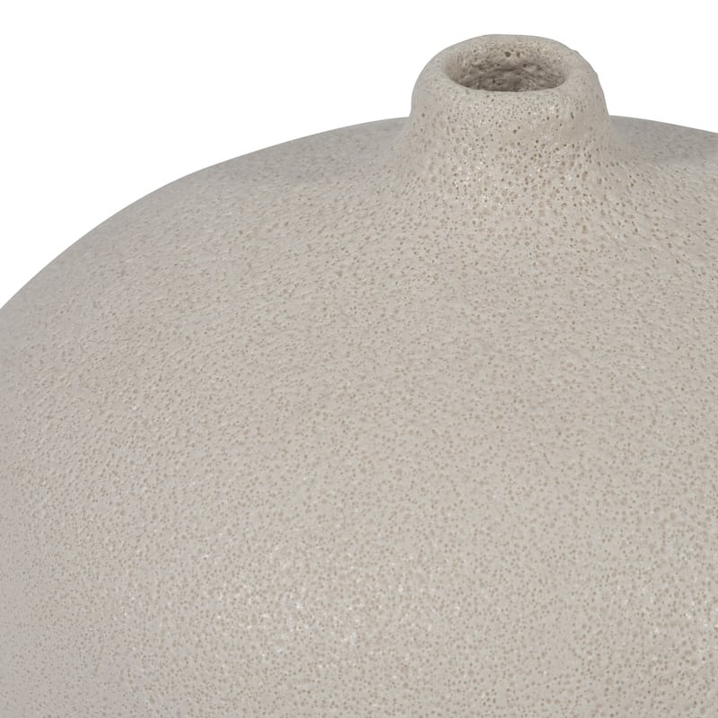 Sagebrook Home Ceramic Solid Cotton Round Volcanic Vase