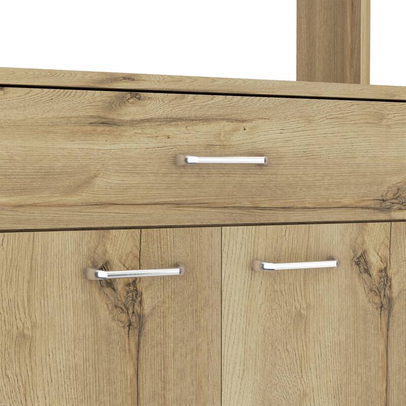 Bay Area Pantry, Two Door Cabinets, One Drawer, Four Adjustable Metal Legs