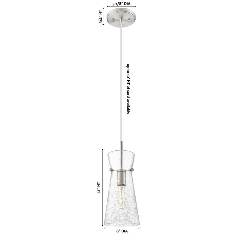 Innovations Lighting Nicole - 1 Light 8" Cord Hung Pendant - Brushed Brass Finish - Clear Shade