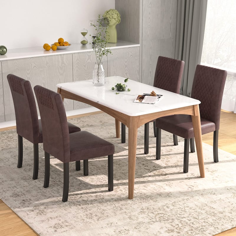 VECELO Upholstered Dining Chairs Set of 2/4/6 Parson Classic Upholstered Dining Chair Modern Parson Chairs