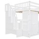 preview thumbnail 20 of 58, Wood Playhouse Loft Bed Frame with Stairs,Drawers,Desk and Wardrobe