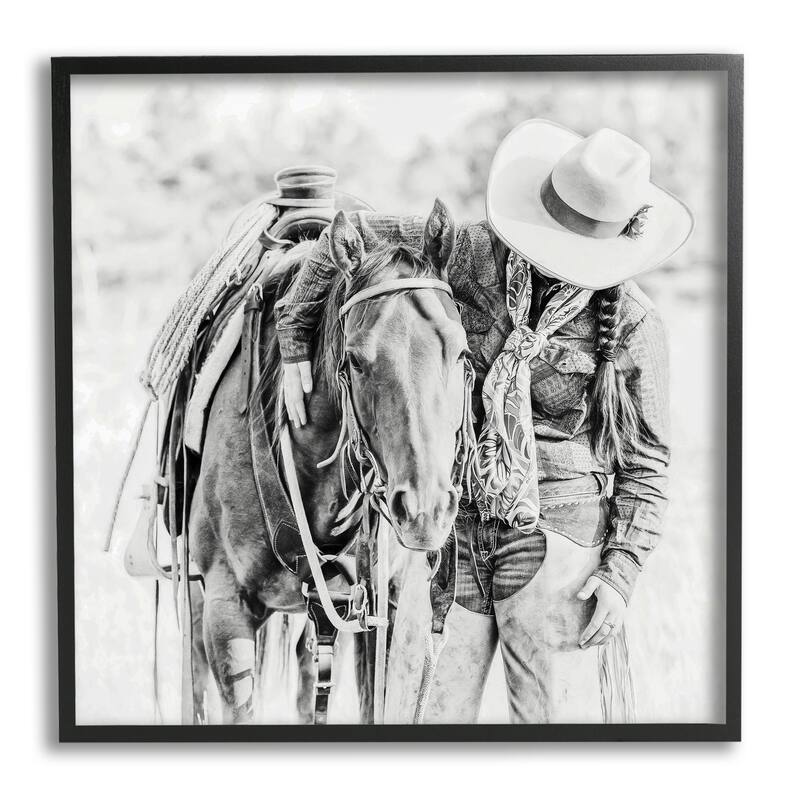 Stupell True Love Cowboy Photography Framed Giclee Art Design by PBurchettePhoto - 24 x 24 - Black