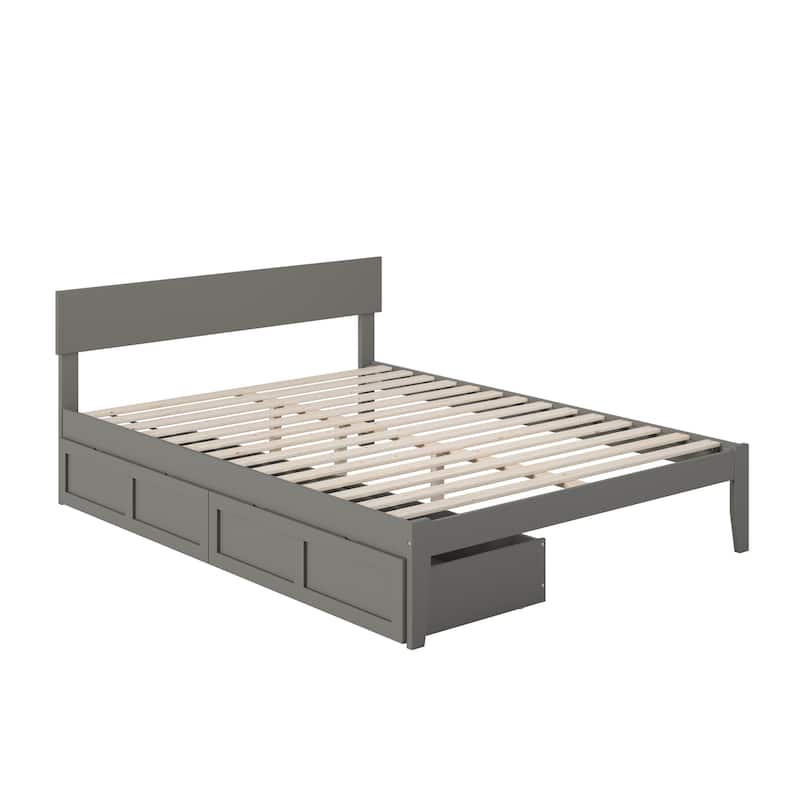 Boston Modern Contemporary Bed with 2 Extra Long Drawers