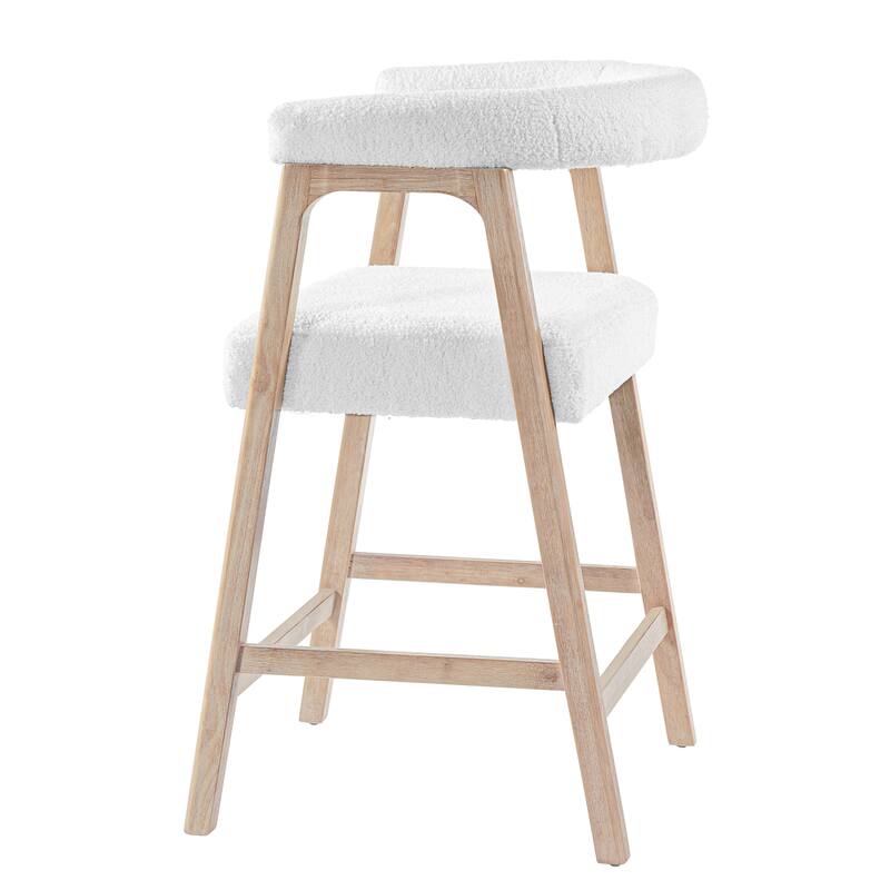 Christopher Knight Home - Modern Upholstered Wooden Counter Stools - 26" Seat Height Bar Stools with Back, Set of 2