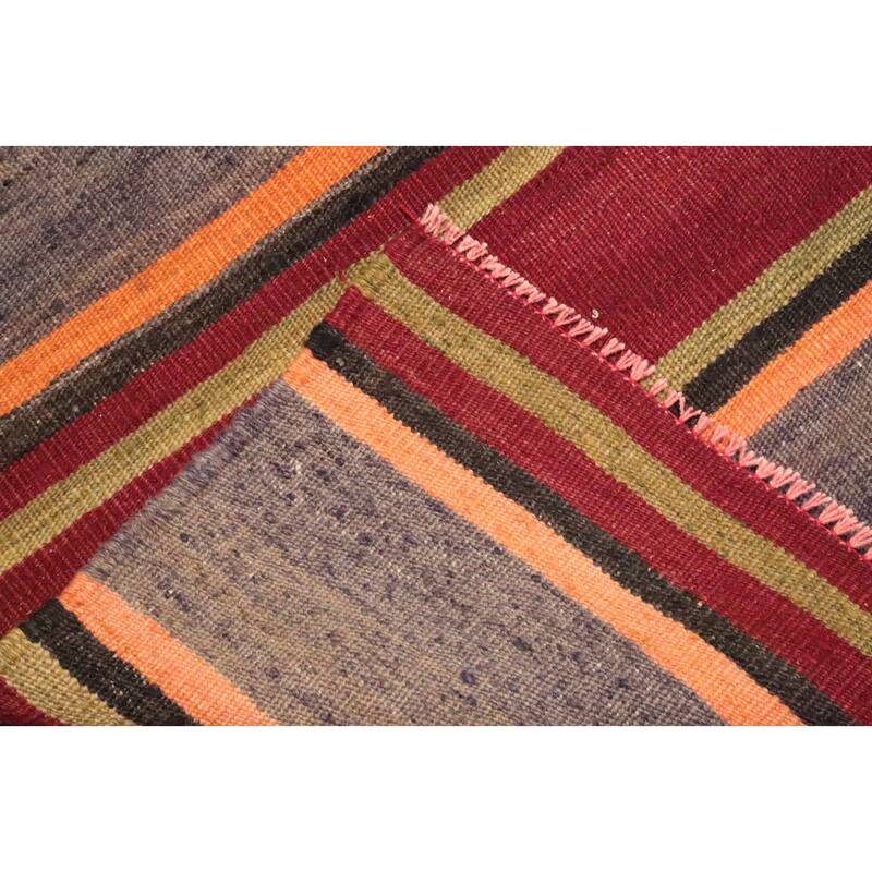 Hand Woven Oriental 100% Wool Carpet Southwestern Geometric Multi-Colored Kilim Area Rug - 7' 8'' X 4' 7''