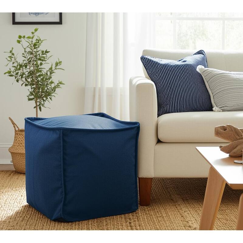 Qiviut Blue Square Pouf