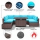 preview thumbnail 21 of 44, Outdoor 8 Pieces Sectional Wicker Sofa Set with Fire Pit