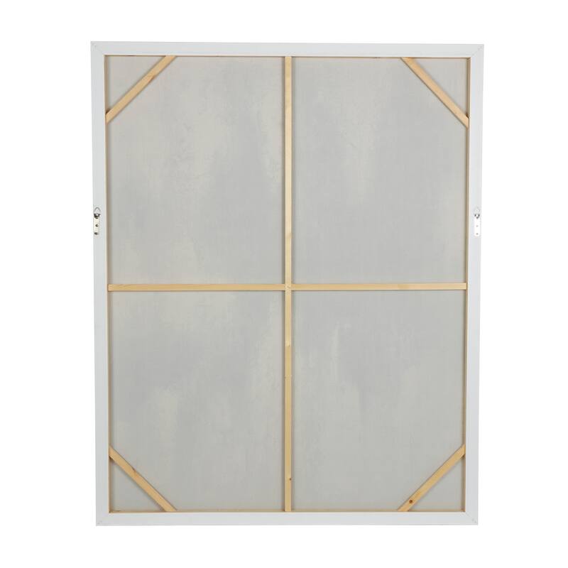 Cream Canvas Abstract Framed Wall Art with Silver Foil Accents - Multi-Color