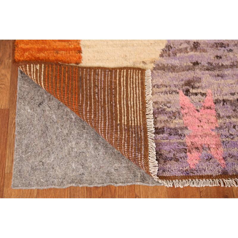 Moroccan Oriental Area Rug Handmade Orange Wool Carpet - 8'2" x 10'1"