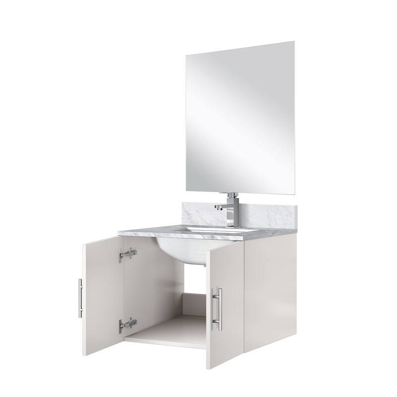 Bathroom Vanity Set with Marble Top, Single Hole Faucet, Mirror Included, Stainless Steel