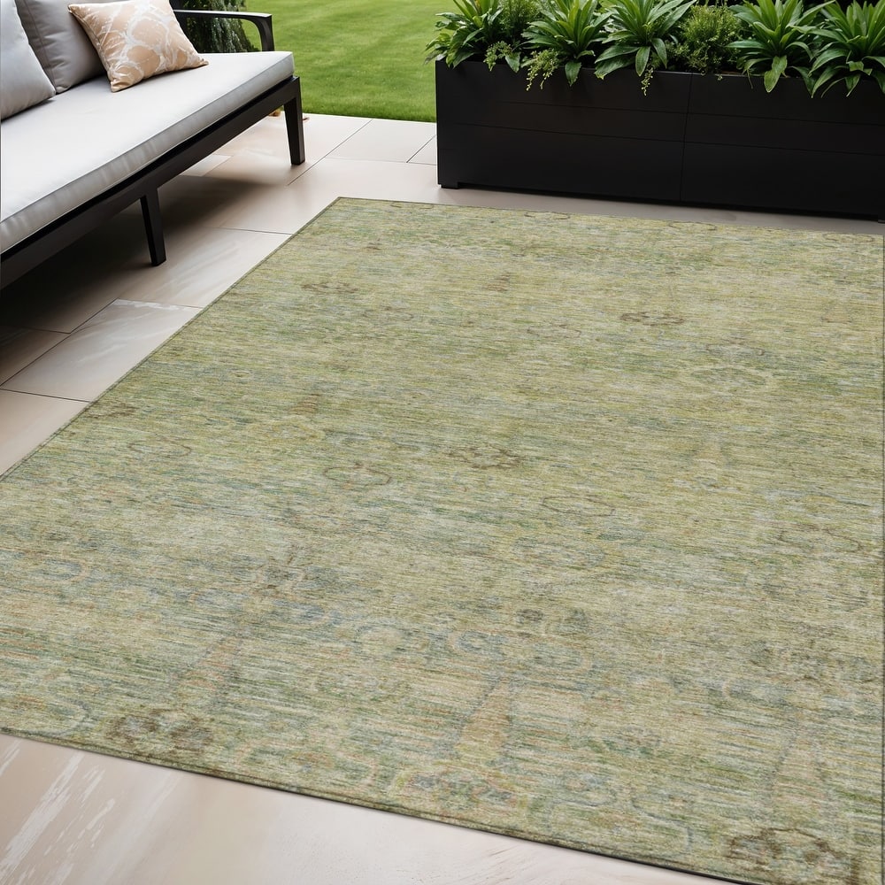 HomeRoots Oriental Traditional Rectangle Outdoor Rug