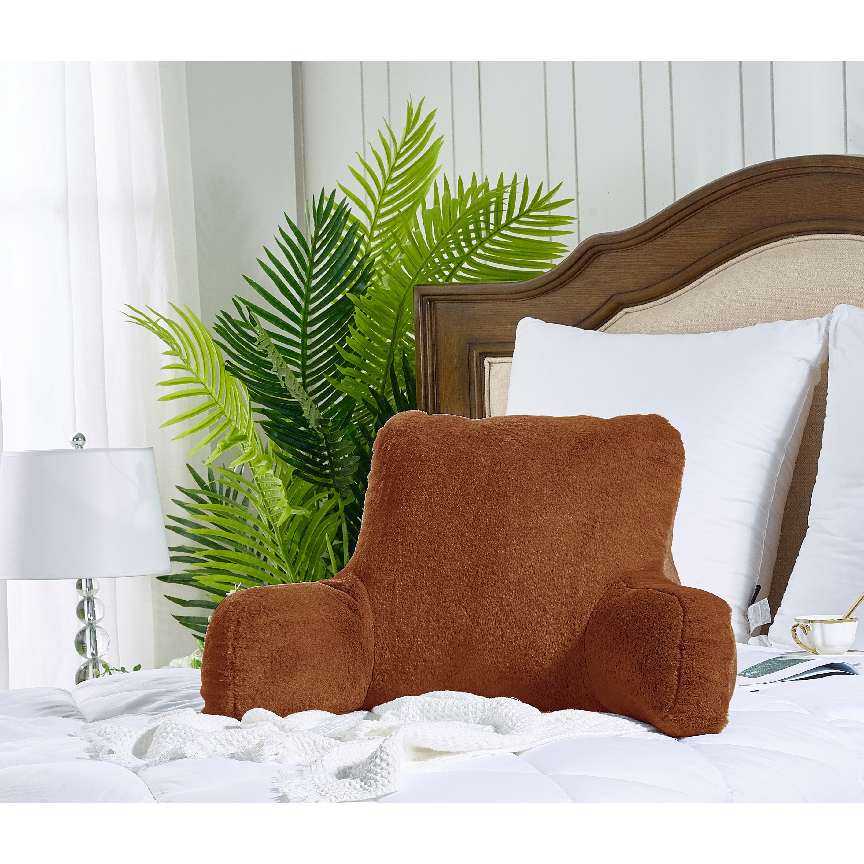 Home Soft Things Solid Faux Fur Solid Colour Faux Fur Throw Pillow