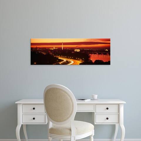 Easy Art Prints Panoramic Images's 'Sunset, Aerial, Washington DC, District of Columbia, USA' Premium Canvas Art