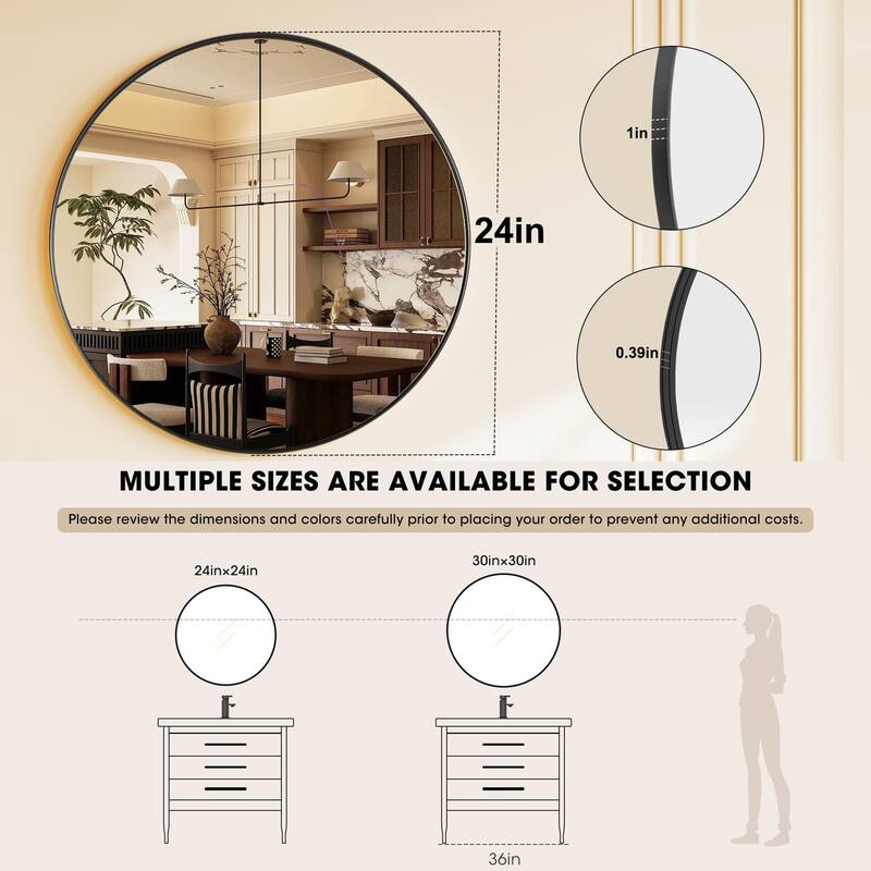 Wall Mirror Vanity Mirror Bathroom Mirror with Metal Frame(1 Piece)