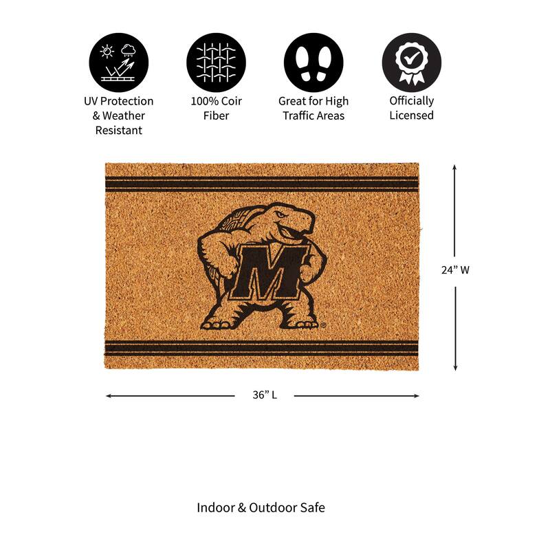 University of Maryland Monochrome Indoor/Outdoor Coir Door Mat