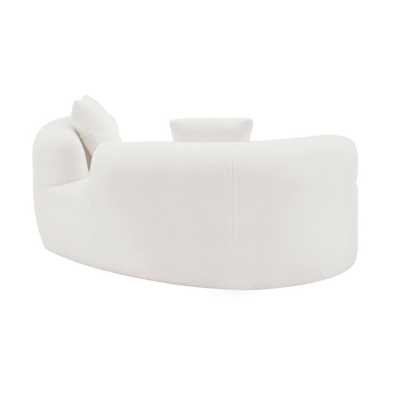 Roomfitters 66.93'' Curved Loveseat Teddy Velvet Fabric Sofa, Compact No-Assembly Couch for Small Spaces,