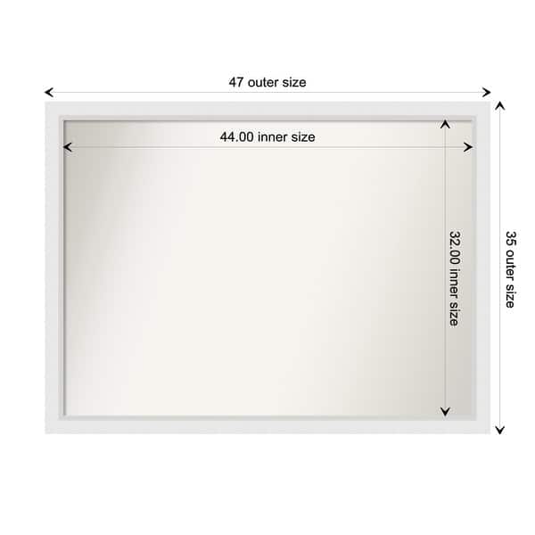 dimension image slide 90 of 93, Wall Mirror Choose Your Custom Size - Extra Large, Blanco White Wood
