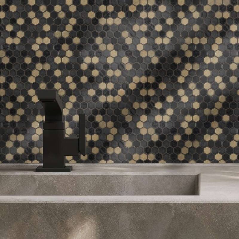The Tile Life Eterna Hex 1x1 Glass Mosaic Floor & Backsplash Wall Tile