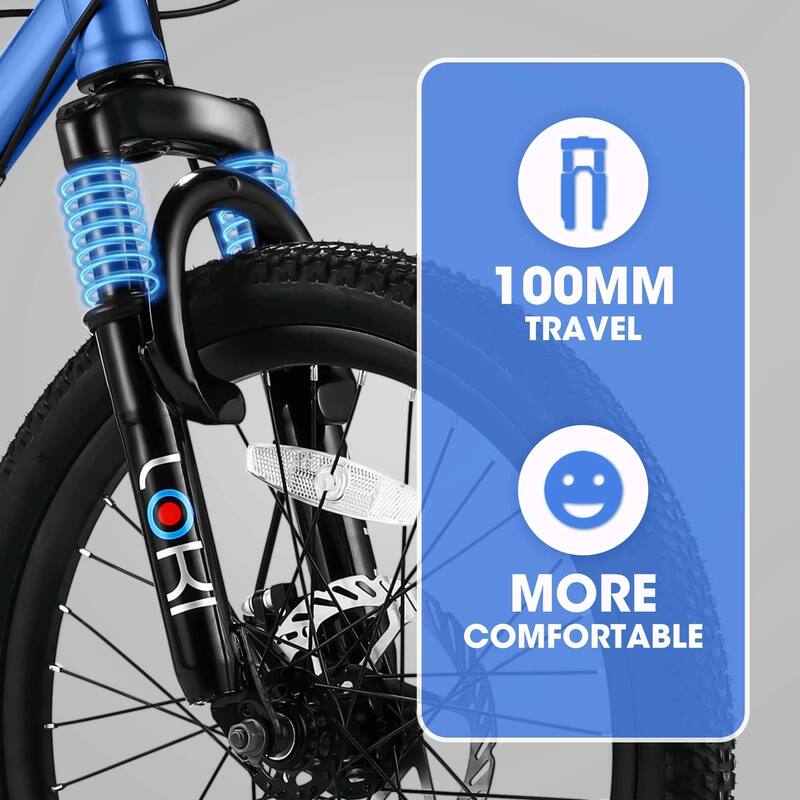 20-Inch Kids' Bike - 7-Speed, Boys & Girls Mountain Bike for Ages 6-12