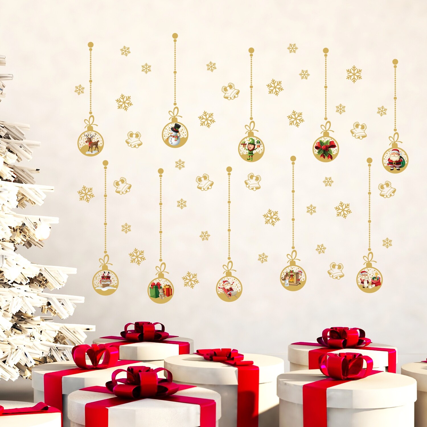 Walplus Matt Gold Christmas Ornaments Wall Sticker Wall Art Home Decor Overstock 31770416 See more ideas about architecture details, wall ornaments, drywall art. walplus matt gold christmas ornaments wall sticker wall art home decor