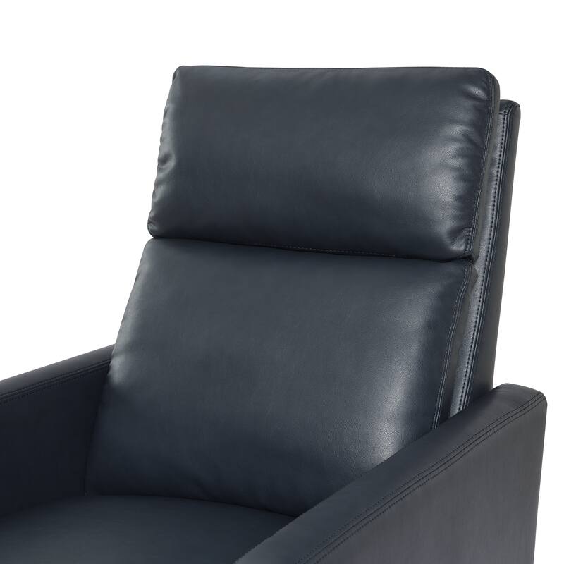 Vaughn Burnished Brown Faux Leather Push Back Recliner