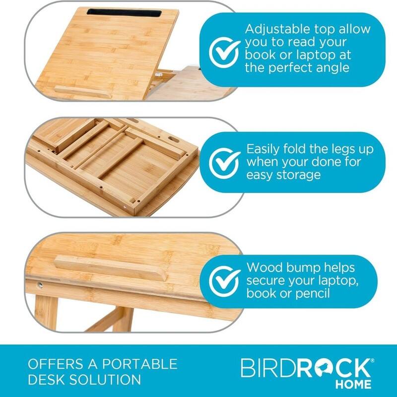 Adjustable Bamboo Laptop Bed Tray
